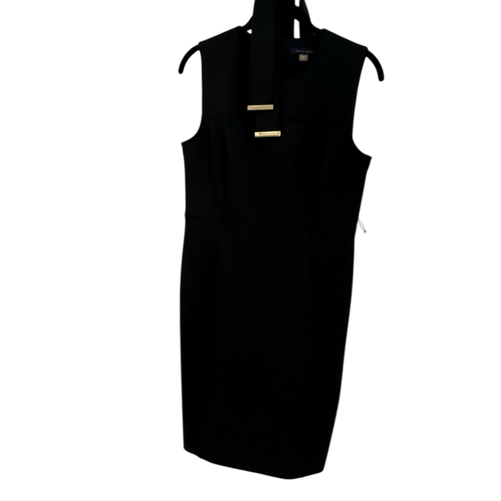 Tommy Hilfiger Black Scuba Sleeveless Belted Midi Dress - Size 8